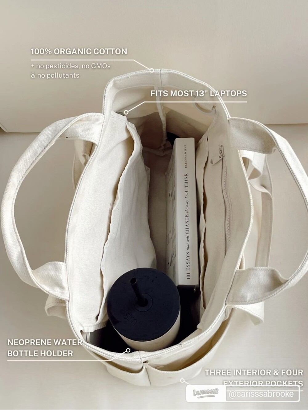 Dagne Dover Small Vida Tote In Color Natural - Picture 2 of 5